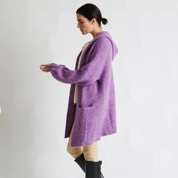 New +Beryll Cashmere Cardigan with Hood Vivian | Lilac - Picture 9 of 11